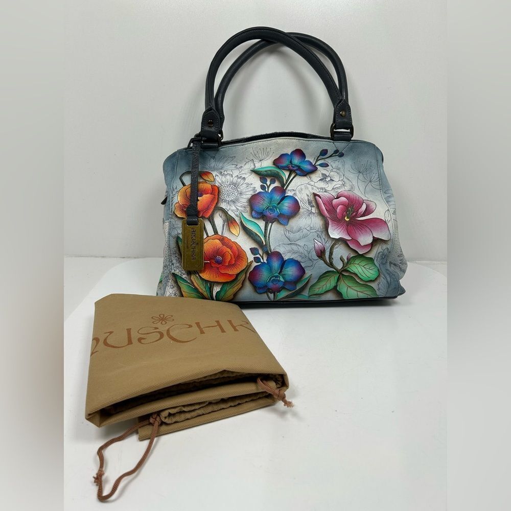 Anuschka Floral Fantasy Purse Medium Hand Painted Leather